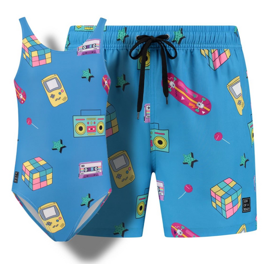 Retro, Vader en dochter zwemkleding