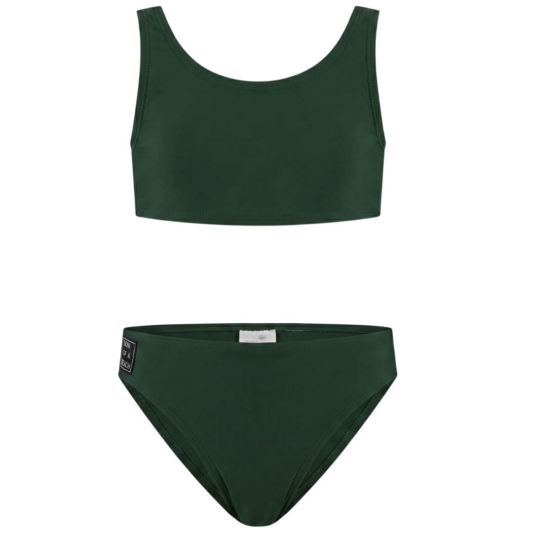 Solid, Donker groen, Meisjes bikini