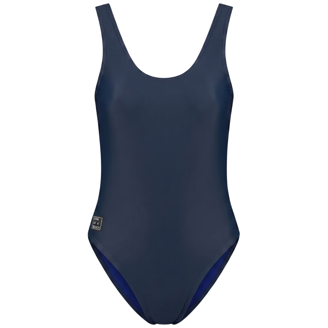 Solid, Donker blauw, Dames Badpak