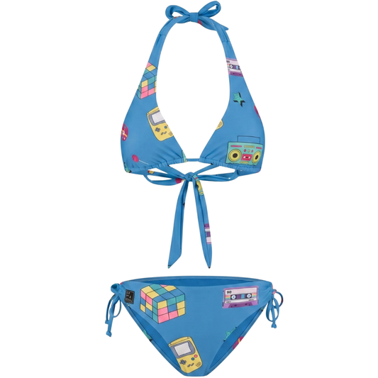 Retro, Blauw, Dames bikini
