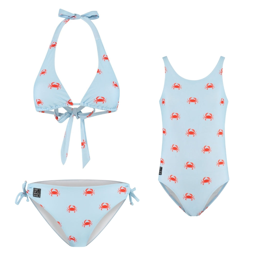 Crab, Light Blue, Mother and daughter bikini/swimsuit