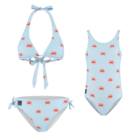 Crab, Light Blue, Mother and daughter bikini/swimsuit