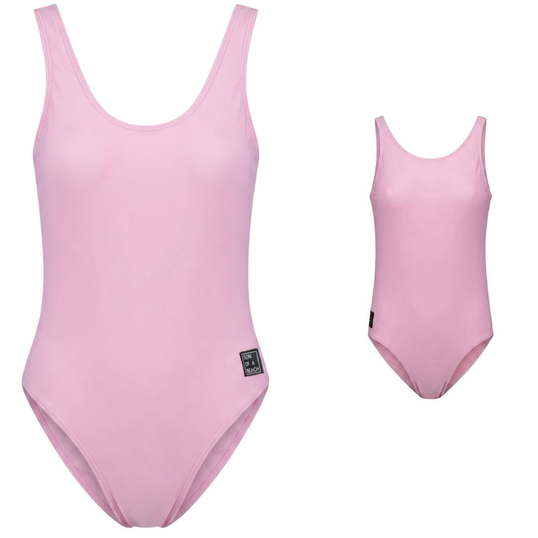 Solid, Roze, Moeder en dochter badpak