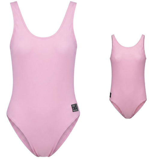 Solid, Pink, Mother and daughter swimsuit