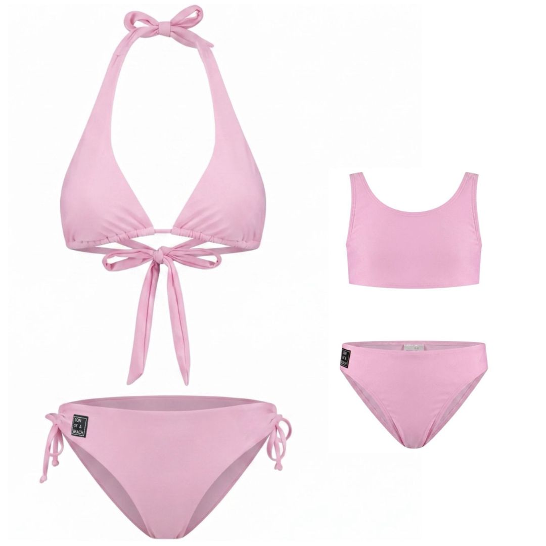 Solid, Roze, Moeder en dochter bikini's