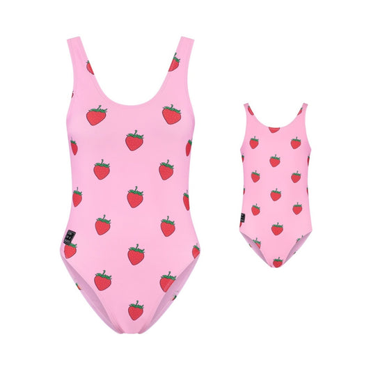 Strawberry, Mother and daughter swimsuit