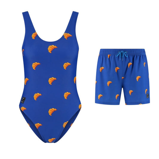 Croissant, Mother and son swimsuit/swimming trunks