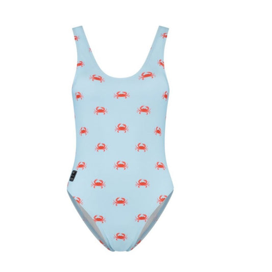 Crab, Light Blue, Women's Swimsuit