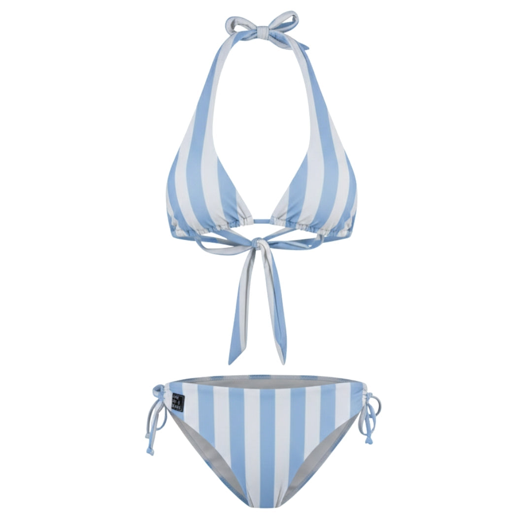 Faded-Streep, Zacht Blauw, Dames bikini
