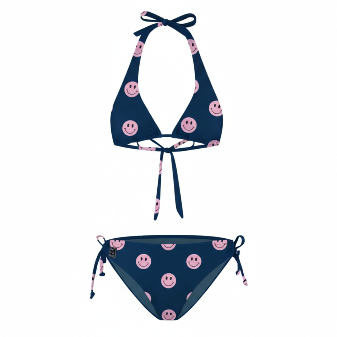 Smiley, Blauw, Dames Bikini