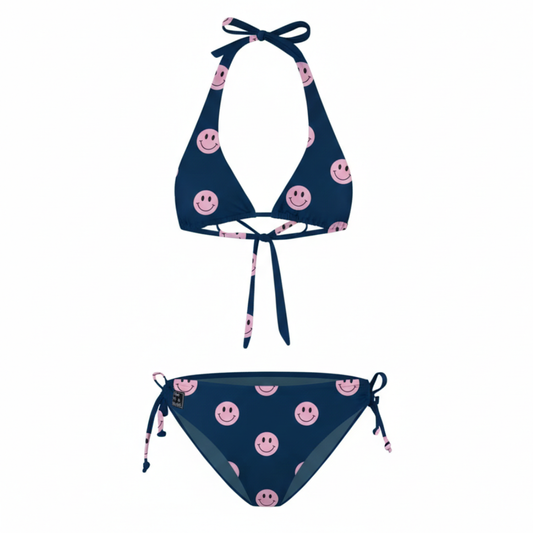Smiley, Blauw, Dames Bikini