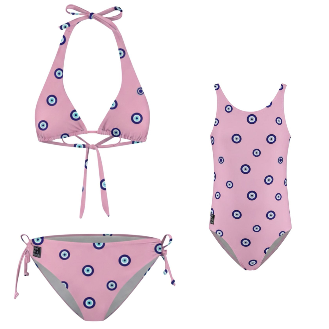 Eye, Pink, Mother and daughter bikini/swimsuit