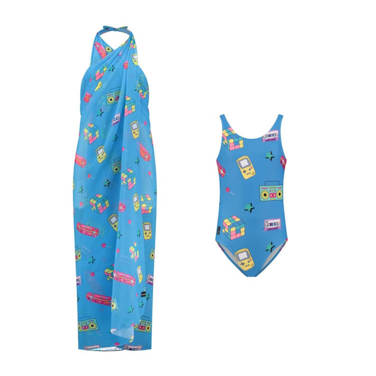 Retro, Mother and daughter swimwear